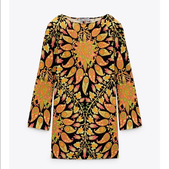 ZARA Printed Mini Dress - Picture 6 of 7